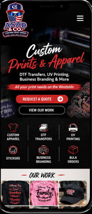 ASAP & Co. mobile website preview