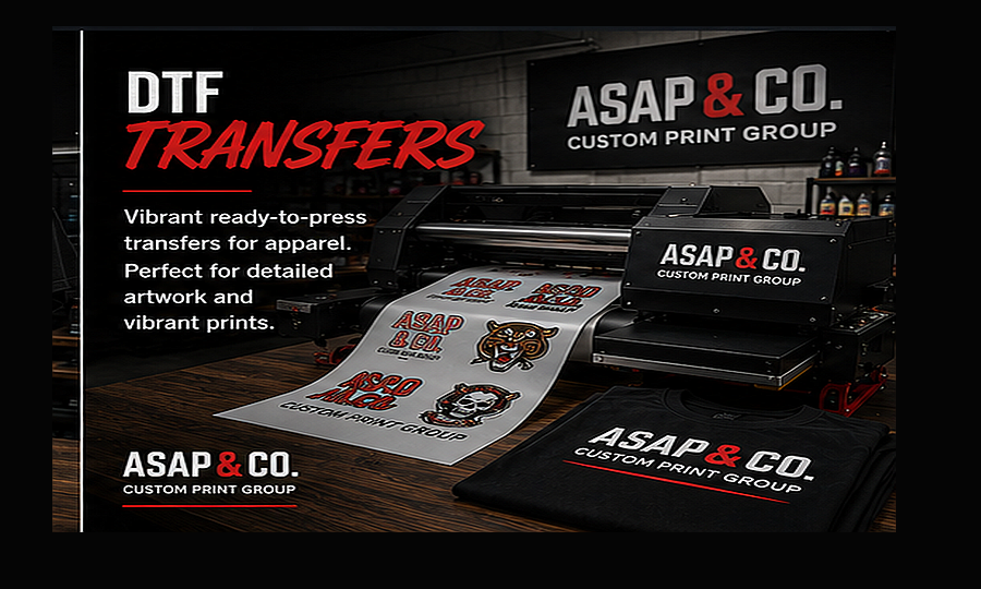 DTF transfer printing setup at ASAP & Co.